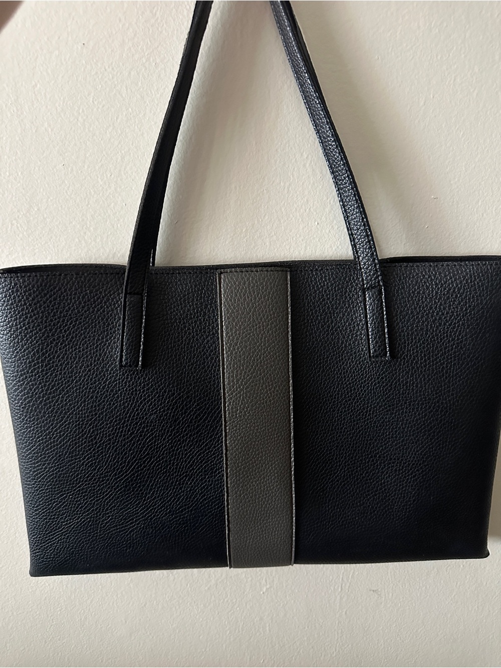 Vince Camuto Black Tote with Gray Center Panel